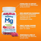 SlowMag Magnesium Citrate Gummies - Supports Muscle Health, Recovery & Relaxation, Natural Berry Flavored, 60 Count