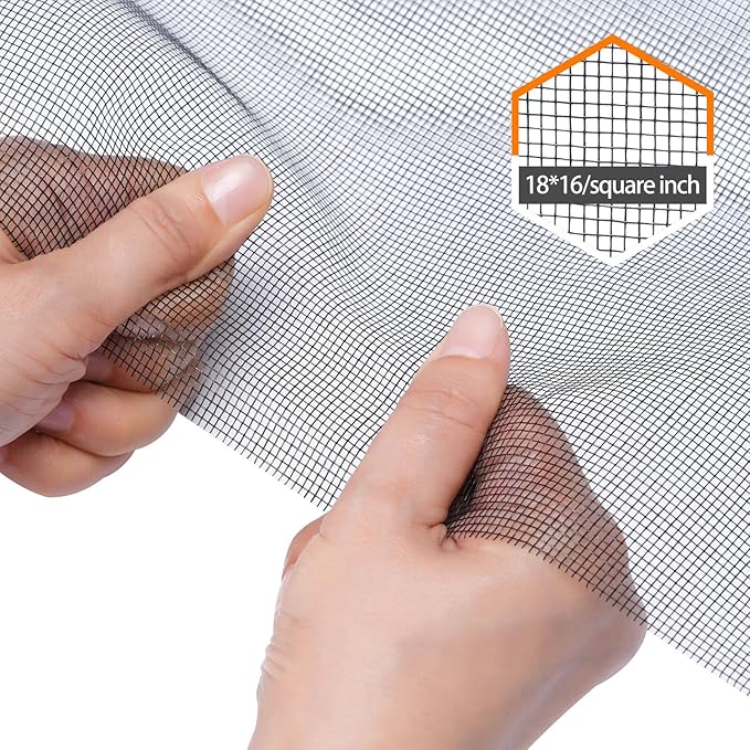 Fiberglass Window Screen Roll 36” x 100’ Easy to Use Black Replacement Window Screens for House Windows or Door