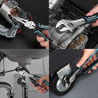 DURATECH 4-Piece Pliers Set - 8" Long Nose, Slip Joint, Groove Joint Pliers & Adjustable Wrench for Home Use