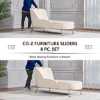 CO-Z Felt Furniture Sliders - 8 Pack with 4 Plastic & 4 Felt Sliders, 3 1/2" Reusable Furniture Sliders for Carpet Hardwood Floors, Heavy-Duty Furniture Gliders Movers, Moving Pads for Heavy Furniture