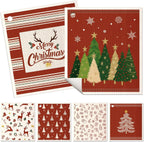 6 Pack Christmas Swedish Dishcloths for Kitchen - Reusable Dish Cloths for Washing Dishes Absorbent Cute Holiday Kitchen Towels Cleaning Sponge, Red Xmas Theme