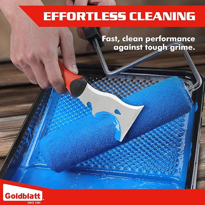 Goldblatt 9-in-1 Paint Scraper Tool, Heavy Duty Stainless Steel Putty Knife Scraper with Metal Hammer End, Multi-Use Painters Tool for Wood, Painting, Drywall