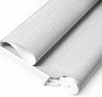 ALLBRIGHT 100% Blackout Roller Blinds Woven Shades with Striped Jacquard, Cordless Window Shades, UV Protection Fabric, Easy-Install for Indoor Home & Office, Grey Old, 52" W x 72" H