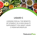 NaturesPlus Liquilicious Vitamin C Liquid - 1000 mg, 8 fl oz - Orange Flavor Liquid Supplement with Lemon Bioflavonoids, Antioxidant - Vegetarian, Gluten-Free - 8 Servings