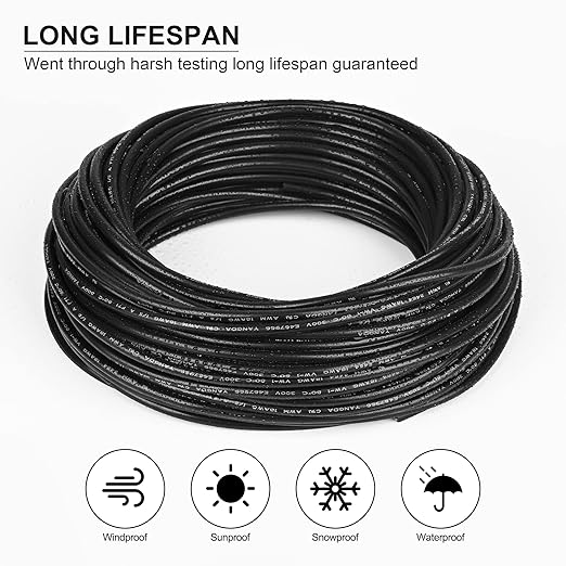 10 Gauge Wire 2 Conductor,10 AWG Electrical Wire Stranded PVC Cord Oxygen-Free Copper Cable,200FT 2 Core Pure Copper Flexible Cable Wire for LED Lamp Lighting Strips Automotive (10AWG-2C, 200FT)…