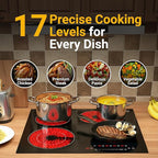 K&H 4 Burner 24 Inch Built-in Electric Stove Top Radiant Ceramic Cooktop SLIDER Touch Control 240V 7200W CE24-7206SL