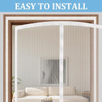 Magnetic Screen Door - Self Sealing, Heavy Duty, Hands Free Mesh Partition Keeps Bugs Out Let Breeze in- Pet and Kid Friendly - Keep Open Feature (White, Fit Door Size 30 x 80 Inch)