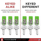 TRADESAFE Lockout Tagout Locks Set - 10 Green Aluminum Loto Locks, Lock Out Tag Out Padlocks Keyed Alike, 2 Keys Per Lockout Padlock, OSHA Compliant