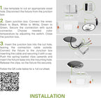 ASD 6 Pack LED Recessed Square Ceiling Light 4 Inch with Round Back, 5 CCT 2700K-5000K, Ultra-Thin Dimmable Wafer Lights with Junction Box, 12W 869LM, Canless Recessed Lighting, Slim LED Downlight, UL