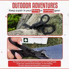 Heavy Duty 6 in 1 Multipurpose Emergency Trauma Shears Scissors with Holster, Outdoor Camping Rescue Tools with Glass Breaker, Strap Cutter Stainless Steel Foldable Scissors Pliers