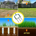 Lawn Aerator, Push Core Aerator Lawn Tool, Stainless Steel 3-Corer Hand Aeration – Manual Yard Plug Aerator for Compacted Garden Soil, Garden Care, Gardening Core Aeration Tool