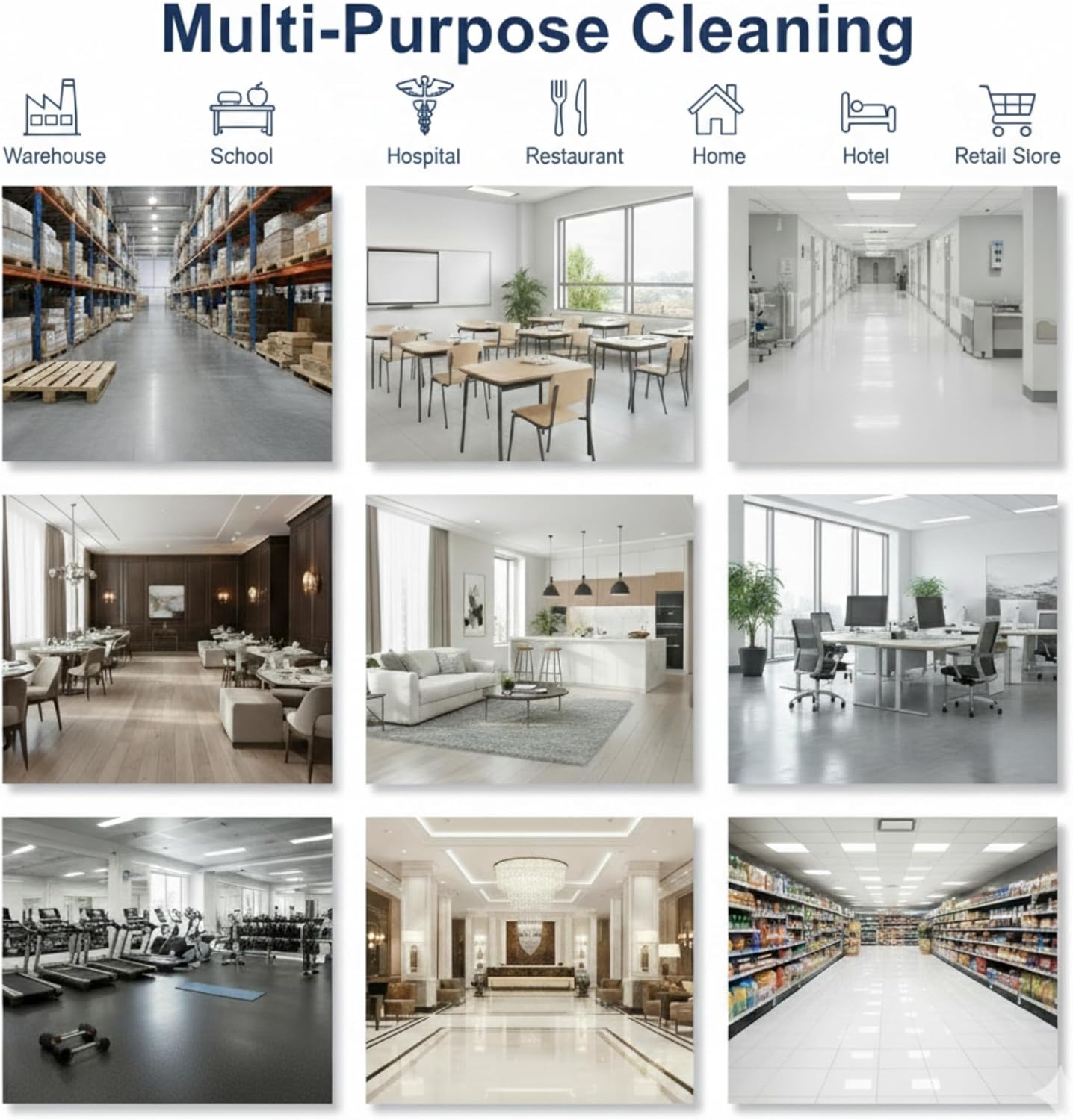 Blue Whales Commercial Mop Heavy Duty Industrial Mop Head Replacement, Looped End String Head Refill, Lint Free, Ideal for Cleaning Service Companies & Homeowners – Fits Clamp & Jaw Handles