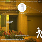 GRUENLICH Dusk to Dawn Large Outdoor Wall Lantern, PIR Motion Sensor Wall Sconce, E26 Base Max 60W, Metal Housing Plus Glass, White Finish, Bulb Not Included, 2-Pack