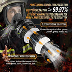 Gas Masks Survival Nuclear and Chemical, Full Face Gas Mask with 40mm Activated Carbon Filter, Reusable Respirator Mask with 6001 Filters for Organic Vapor Spray Painting Dust Welding 6800