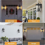 18.58INCH Large Dusk to Dawn Outdoor Lighting, Exterior Lighting Fixtures with Water Ripple Glass, Waterproof Modern Wall Sconces for House, Porch, Patio, Doorway