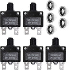 5PCS 20Amp Circuit Breakers with Push Button Reset with Quick Connect Terminals and Waterproof Button Cap