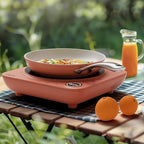 CIARRA Slim Portable Induction Cooktop – Single Burner Electric Stove with Touch Sensor, Digital Timer & Safety Lock for Countertop Cooking, Efficient Induction Cooker for Home Use, Orange