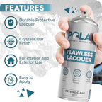 Polar Clear Matte Flawless Lacquer Spray - 2 x 13.5 Fl Oz - Clear Coat Spray Paint - Non-Yellowing & Scratch Resistant - Interior & Exterior Surfaces for Wood, Metal, Plastics, Glass & Ceramics