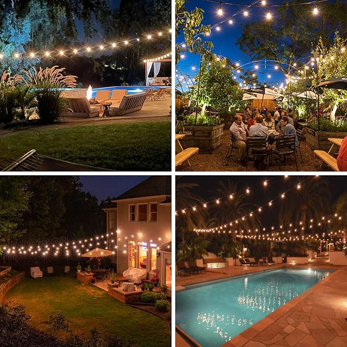 30 Pack S14 Edison Light Bulbs, Shatterproof LED Replacement Bulbs for String Lights, Patio Low Wattage LED Filament Clear Bulb, E26 Medium Base, Warm White 2200K, Non-Dimmable