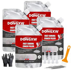 Concrete Crack Filler, Self Leveling Cement Crack Sealant Waterproof, High Elasticity Crack Repair Adhesive for Concrete Driveway, Weather-Resistant Caulking Glue for Joint, Outdoor(4 pcs)