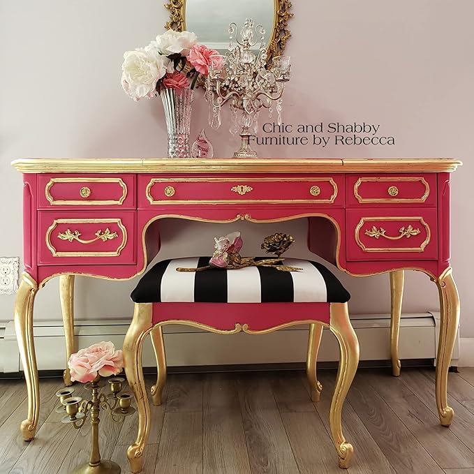 Dixie Belle Paint Company Chalk Finish Furniture Paint - Peony (16oz) - Matte Hot Pink Chic Chalk Mineral DIY Furniture Paint