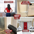 XFasten Transparent Window Weather Stripping Tape 2”x30yds (3-Pack Total 90yds), No Residue Insulation Tape for Windows and Doors, Winter Window Seal