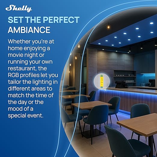 Shelly Pro RGBWW PM | Wi-Fi & LAN Smart Remote Control for RGBW Led Strips with Power Metering | Home Automation | No Hub | Compatible with Alexa & Google Home | iOS Android App | Dimming Control