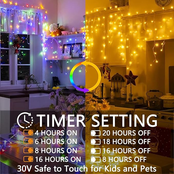 Christmas String Lights Outdoor - 49Ft/15M 640 LED 8 Modes with Remote Control and App Waterproof Christmas Lights for Patio Yard Garden Wedding Party-Warm White to Multicolor