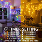 Christmas String Lights Outdoor - 131Ft/40M 1680 LED 8 Modes with Remote Control and App Waterproof Christmas Lights for Patio Yard Garden Wedding Party-Warm White to Multicolor