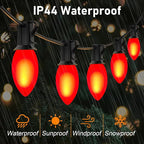 GOOTHY 25 Pack C9 Red Christmas Light Bulbs, E17 Base Incandescent Replacement Bulbs for Outdoor Christmas String Lights, Candle Lamps, 7 Watt Night Lights Bulbs, 120 Volt - Red