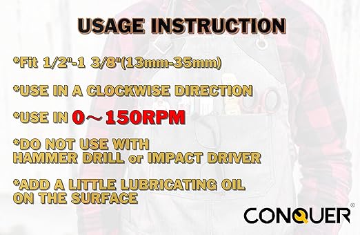 CONQUER Tools Deburring External Chamfer Tool, Premium Tungsten Blade, Deburring Drill Bit, Remove Burr Tools Quick Release Shank Fits for 1/2"-3/8"(13mm-35mm) Stainless Steel Burr Removal,Countersink