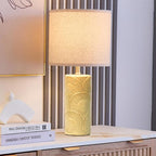 20.75" Ceramic Table Lamps for Living Room Set of 2, Yellow Flower Lamps for Bedroom Set of 2, Ceramic Bedside Lamp for Nightstand, Farmhouse Rustic Table Lamp for Home Decor