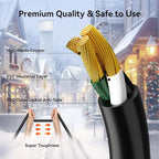 K KASONIC - 40 FT Halloween Lights Outdoor Extension Cord 1 to 3 Splitter, 3 Prong Outlets Plugs, 16AWG/3C SJTW Weatherproof Wire for Holiday Decoration Light, ETL Listed, Black