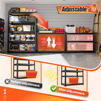 72" H*36'' Storage Shelves 2500lbs Garage Shelving, Adjustable Heavy Duty Garage Shelves, Easy to Install Metal Shelving Wood Shelving Unit, Storage Shelf for Basement Warehouse, 2 Pack