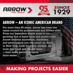 ARROW Groove Joint Pliers, 12" Adjustable Water Pump Pliers with 7 Jaw Positions, Serrated Jaws and Comfort Dip-grip Handle, Ideal for Plumbing Repair and Home Maintenance