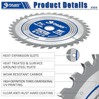 7-1/4-Inch 36-Tooth Circular Saw Blade,TCT ATB Framing Blade,20mm Bore(16mm Reduction Ring Included) for Wood Fast Cutting