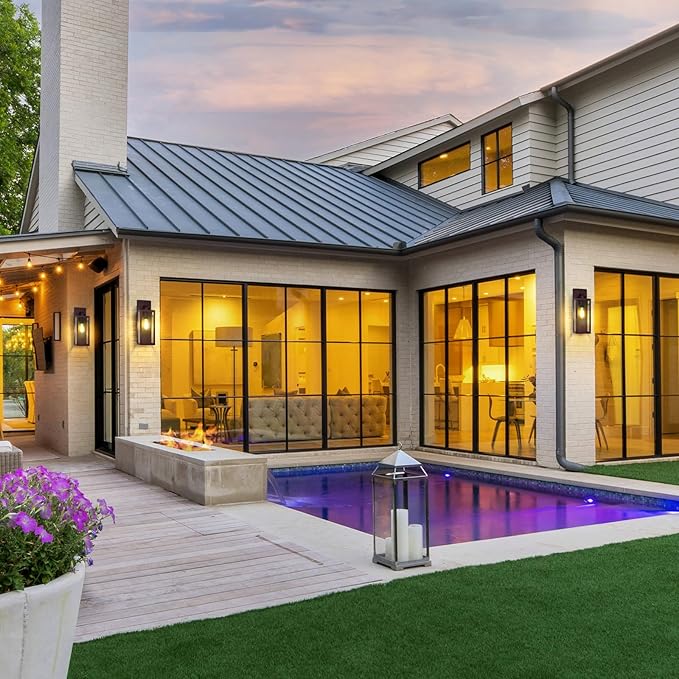 Large Size Outdoor Wall Light Fixtures, Exterior Lighting Fixtures Porch Sconces Wall Mounted, Waterproof Brown Outdoor Wall Lanterns Lamps, Outside Lights for House Patio Front Door Entryway, 2-Pack