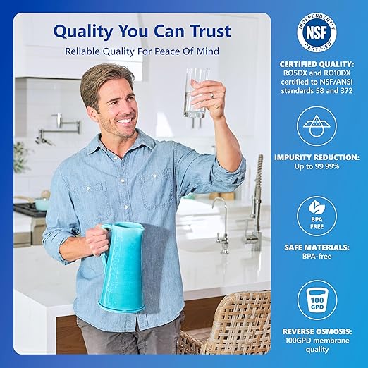 Express Water Reverse Osmosis Alkaline Ultraviolet Water Filtration System – 100 GPD (Modern Brushed Nickel Faucet)