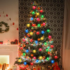 25 Pack C9 Replacement Bulbs Clear Multicolor Christmas Lights, C9 Colorful Light Bulb (Red, Blue, Green, Yellow, Pink) for Hanging Vintage Christmas Lights Outdoor, 7W, 120V