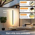 2 PACK-79inch Long Outdoor Modern LED Wall Light,Waterproof IP65 Warm White 110V led Wall Mount Lighting Fixture Rectangular Black Elegant Frosted White Acrylic Anti Rust.