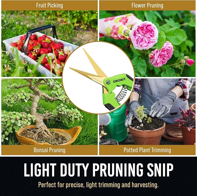 8.5" Professional Bypass Pruning Shears & Gardening Scissors Set - Super Sharp Premium Garden Shears | Pruning Shears For Gardening, Garden Hedge Clippers Handheld Pruners - Garden Scissors