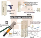 1/8 inch T316 Stainless Steel Adjustable Angle Single-Screw Cable Railing Kit/Hardware for Wood Posts，Marine Grade (30 Pairs)