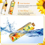 Redbaker 50 Pcs Reusable Paper Towels Paperless Reusable Cotton Cloths Toilet Absorbent Washable Paper Towels with Roll Kitchen Dishcloth for Kitchen Paperless Dishcloths(Sunflower)