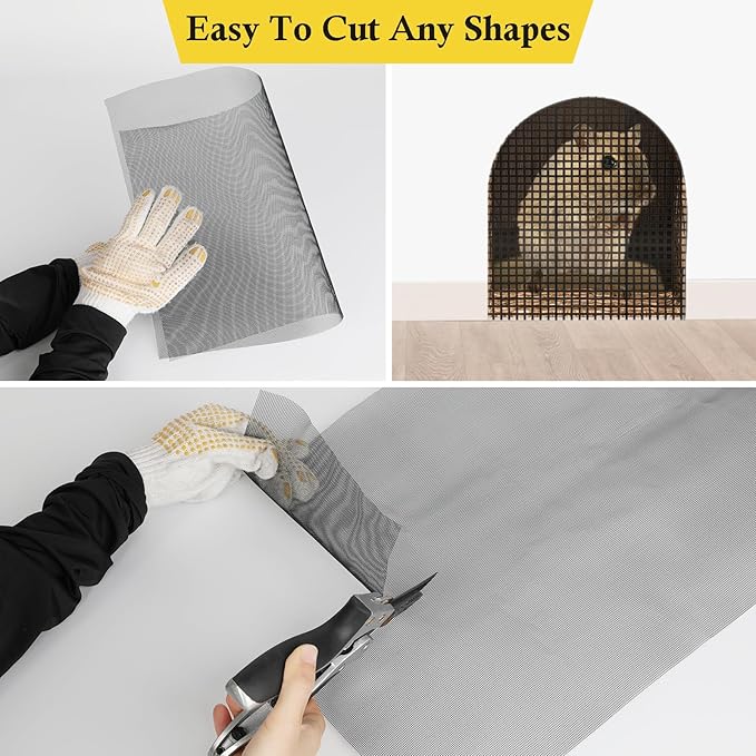 fowong 304 Stainless Steel Mesh Window Screen Roll, Black 35INx10FT Window Screen Replacement, Durable Metal Wire Mesh for Door, Patio, Porch, DIY, Easy to Cut and Install (20 x 22 Mesh)