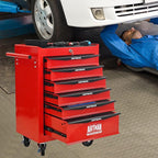 6 Drawers Rolling Tool Box on Wheels, Multifunctional Tool Chest Cabinet with Lock, Drawers Rolling Tool Cart Trolley Organizer Tool Storage Case for Warehouse,Garage,Workshop (Red)