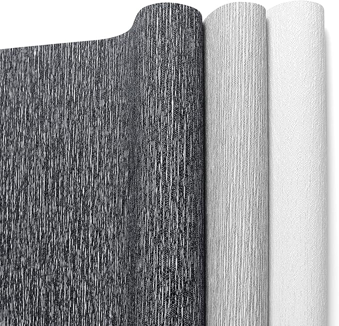 ALLBRIGHT 100% Blackout Roller Blinds Woven Shades with Striped Jacquard, Cordless Window Shades, UV Protection Fabric, Easy-Install for Indoor Home & Office, Dark Blue Old, 51" W x 72" H