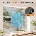 MAGZO Window&Door Screen Replacement Kit, 86" W x 196" L, with Retaining Spline(Total 65.6 FT) and Press-in Installation Tool, Polyester Scratch-Proof, Repair Adjustable Mesh for Windows&Doors, Black