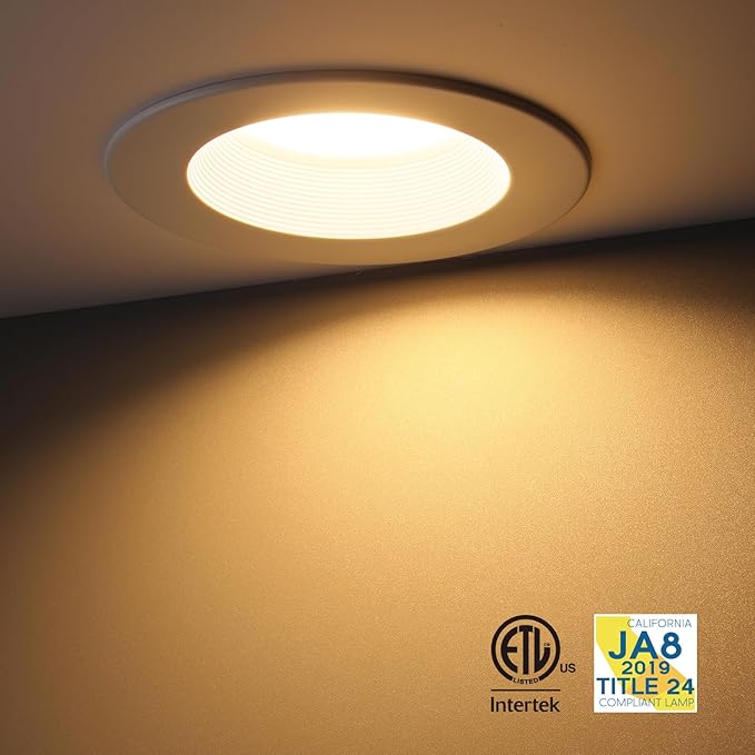 TORCHSTAR 8-Pack 5CCT 6 Inch LED Recessed Lighting Retrofit Downlight, Aluminum Anti-Glare Deep Baffle Trim, 1200LM 15W=120W, CRI90 Dimmable Remodel Can Lights, JA8 ETL, 2700K3000K3500K4000K5000K