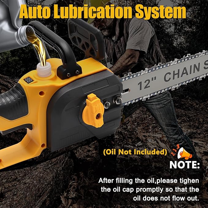 Cordless Chainsaw Compatible With Dewalt 20V MAX Batteries, Cordless Chain saw with 2 Pcs Replacement Chain, Battery Powered for Wood Cutting|Tree Trimming|Camping(Battery NOT Included)