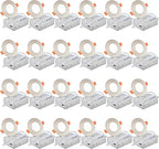DLLT LED Recessed Ceiling Light: 24 Pack 3 Inch Brushed Nickel Recessed Lighting